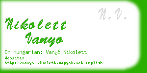 nikolett vanyo business card