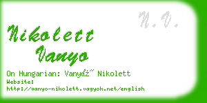 nikolett vanyo business card